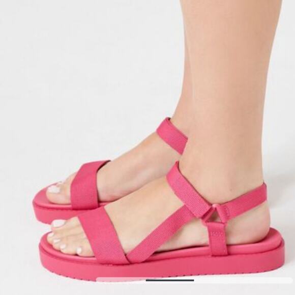 [H450] Forever 21 Pink Open-Toe Strappy Sandals, Size 8 - Picture 3 of 9